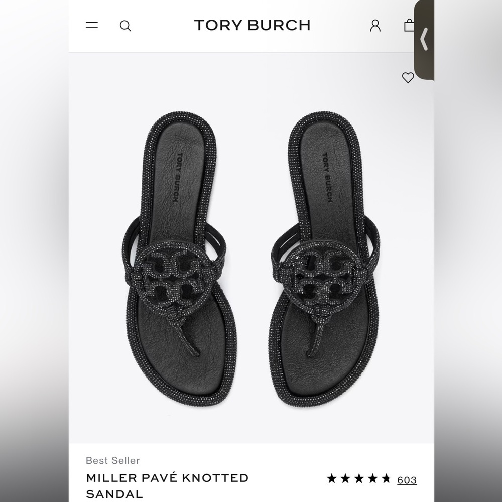 Designer/luxury brand Tory Burch “MILLER PAVÉ KNOTTED SANDAL”